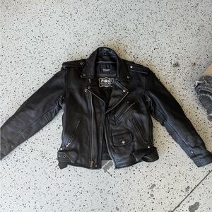 Vintage First genuine Leather Motorcycle jacket